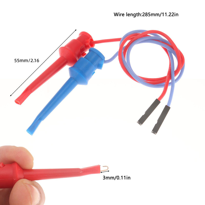 [Australia - AusPower] - 10PCS Test Hook Clip to Breadboard Female Jumper Wire Electrical Test Wire 22AWG Flexible Test Lead for Electrical Test 28.5cm 