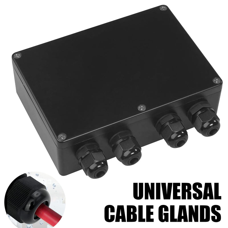 [Australia - AusPower] - Cable Glands, NPT 3/4in Power Strain Relief Cord Connector, Black PA Nylon Cord Grips, Adjustable IP68 Waterproof Cable Gland, for Electrical Box Wire (3/4"-2pcs) 3/4"-2pcs 
