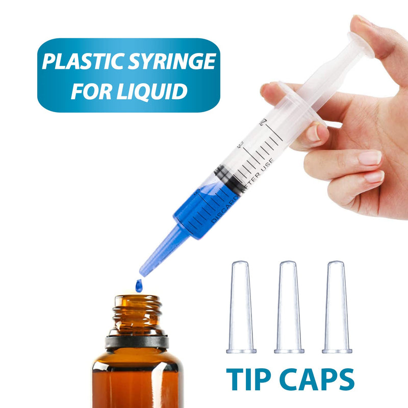 [Australia - AusPower] - 20ml Syringe for Liquid, Oral, Scientific Labs, Measurement, Dispensing, with Cap- 3 Pack 20ml Syringes 20 ml 