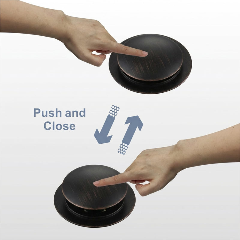 Oil Rubbed Bronze Bathtub Drain Stopper, Hidrop Universal Toe Touch Pop Up Bath Drain, Tip Toe Tub Drain Stopper Conversion Kit, Replaces Lift and Turn, Tip-Toe and Trip Lever Drains, EZ Install (ORB) Oil Rubbed Bronze