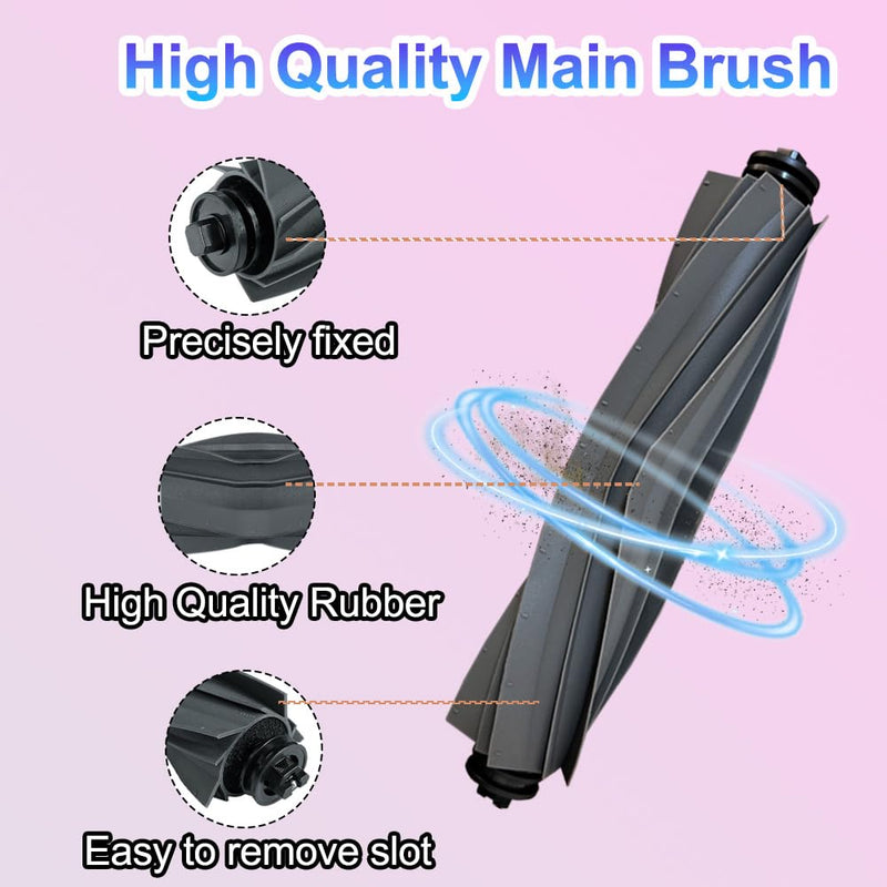 [Australia - AusPower] - D10 Plus gen 2 Replacement Parts Accessories Compatible with Dreame D10 Plus Gen 2 Robot Vacuum Cleaner, Including 1 Main Brush, 2 Hepa Filters, 4 Mop Pads, 4 Edge-Sweeping Brushes, 4 Dust Bag 