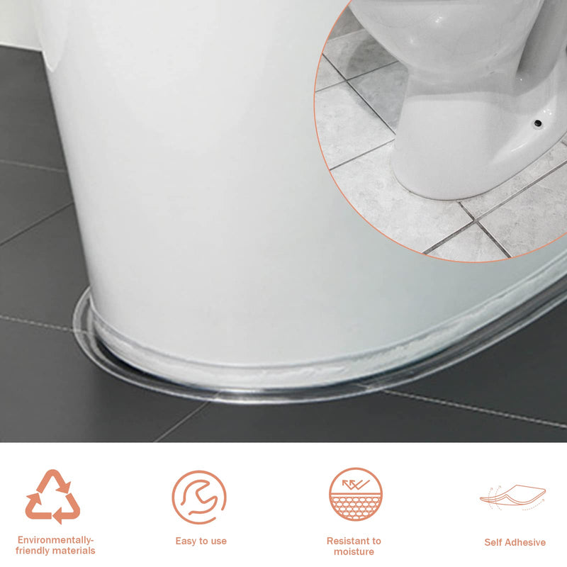 [Australia - AusPower] - Caulk Tape Waterproof Self Adhesive, 3 Rolls Toilet Caulk Sealant Tape,Bathtub Caulk Sealing Strip Tape for Kitchen,Bathroom Caulking Tape, Floor Wall Edge Protector(1.5" x 10.5Ft) Transparent 