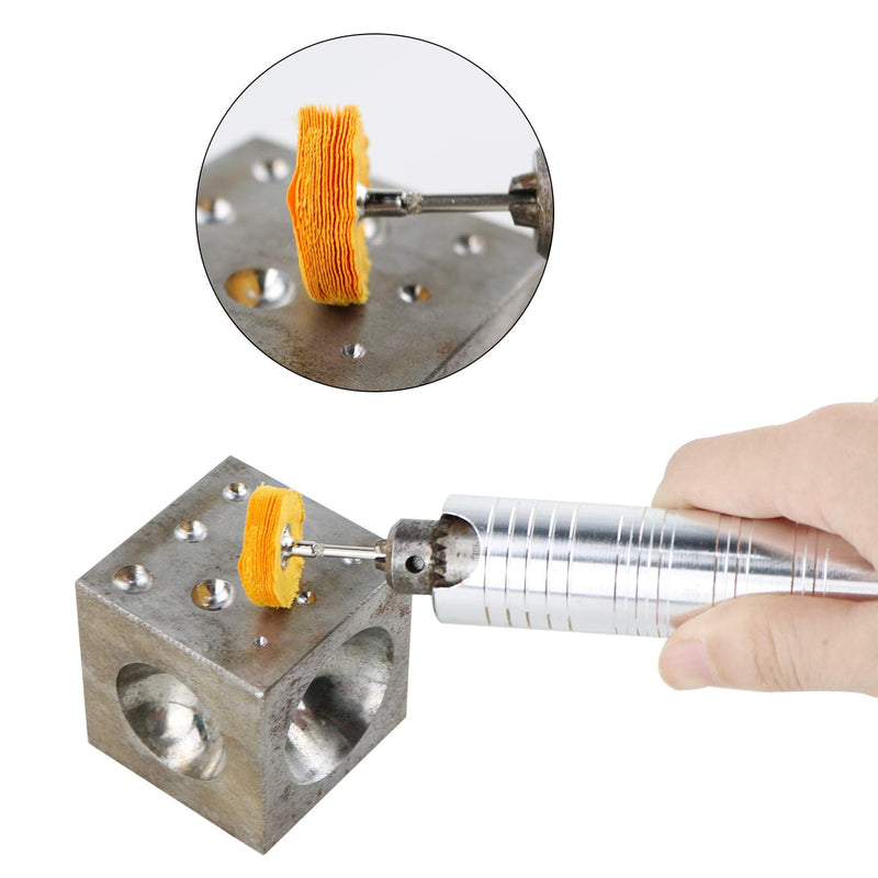 [Australia - AusPower] - 100Pcs Polishing Kit Polishing Bits Buffing Wheel Set Mandrel Polishing Tool for Watch and Jewelry Yello 3mm Shank 