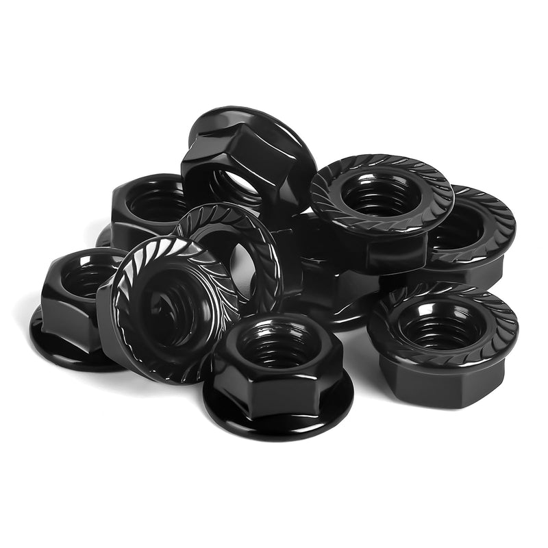 [Australia - AusPower] - 5/16-18 Serrated Flange Nuts Flanged Locknuts, Stainless Steel 18-8 Black Oxide, 25 PCS 5/16-18 