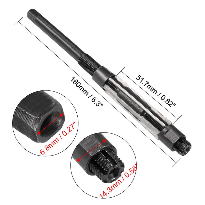 [Australia - AusPower] - uxcell Adjustable Hand Reamer 13.75-15.25mm High Speed Steel H8 6 Straight Flutes Milling Cutter Tool Metric Reaming Drill Bit for Metal 