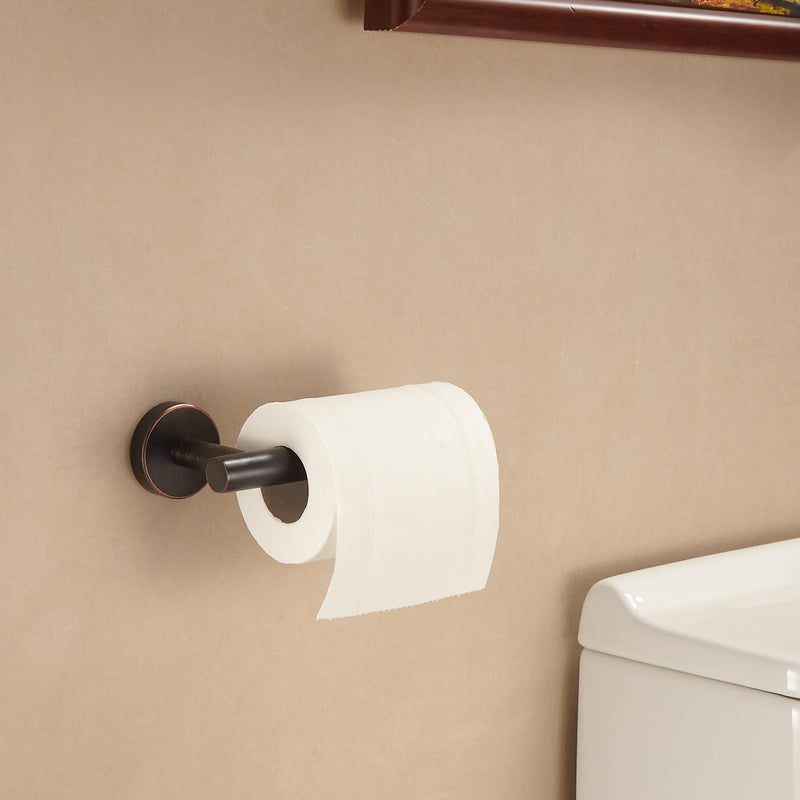 Bronze Toilet Paper Holder Towel Holder Towel Hooks,Oil Rubbed Toilet Paper Roll Holder Towel Ring Bathroom Hardware Set,Wall Mounted Rustic Farmhouse Rustproof Stainless Steel Bath Accessories 4PC Oil Rubbed Bronze 4pc