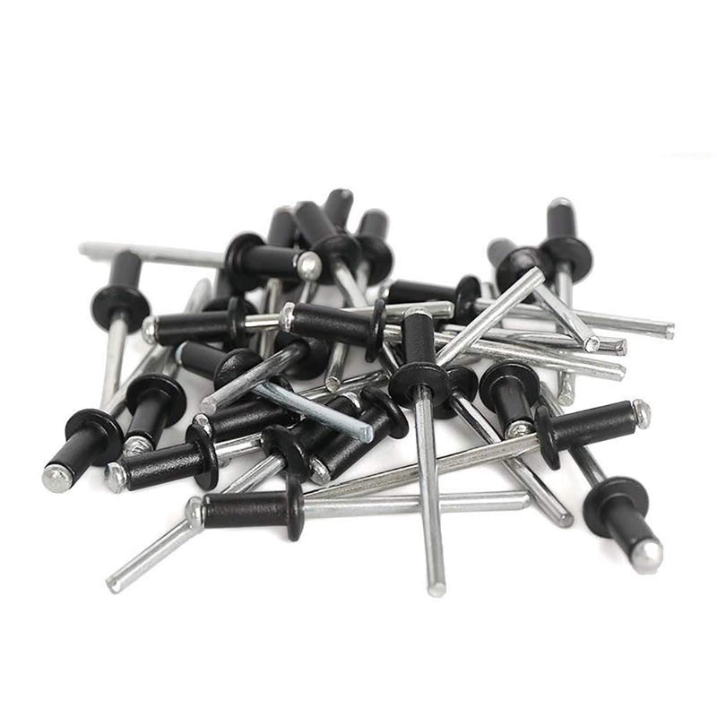 [Australia - AusPower] - ISPINNER 100pcs 1/8" x 1/2" Aluminum Blind Rivets, 3.2 x 12.7mm Pop Rivets, Pack of 100 (Black) 1/8" x 1/2" 