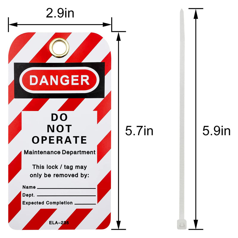SAFBY Lockout Tagout Tags, 5.7"x2.9", OSHA Compliant, Loto Lock Out Tag Out 100 Pack (100 pcs) 100 pcs