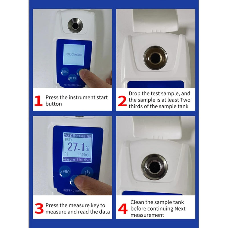 [Australia - AusPower] - Digital Brix Refractometer for Fruit Juice Vegetable Coffee, Weight Loss Skin Care Sugar Control Essential, 0-55% Range High Accuracy Portable Brix Meter for Liquid Sugar 