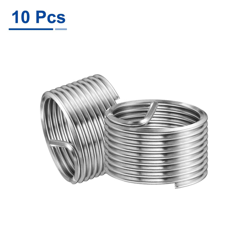 [Australia - AusPower] - uxcell 10pcs Wire Thread Inserts M18 x 1.5 1D(18mm) Metric 304 Stainless Steel Helical Type Coiled Thread Repair Kit Wire Screw Threaded Sleeve Sheath for Mechanical Equipment M18 x 1.5 x 1D(18mm) 10 