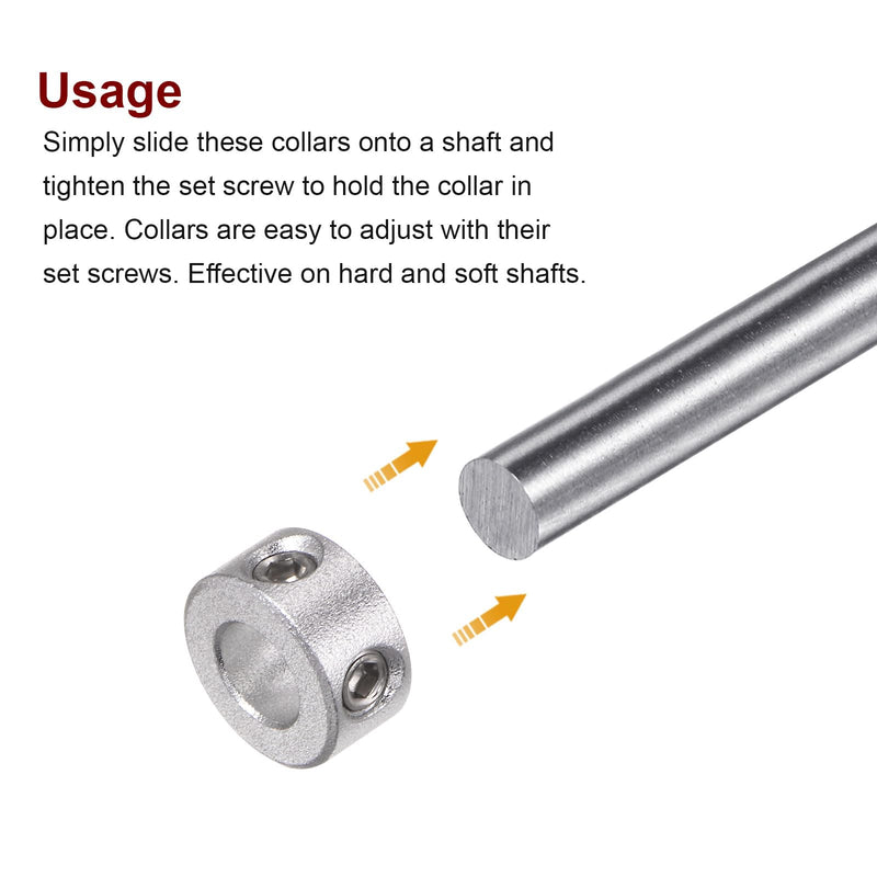 [Australia - AusPower] - 4pcs Shaft Collar 6mm Bore Aluminum Alloy Set Screw Shaft Collars, 12mm OD, 6mm Width, for Wheel Barrow Axle, Gearbox Assemblies, CNC Machine Tools, Industry, Anodization 
