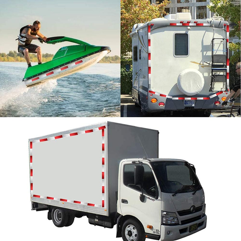 [Australia - AusPower] - WAENLIR 2 inch x 30 Feet Reflective Safety Tape DOT-C2 Waterproof Red and White Adhesive Conspicuity Tape for Trailer, Outdoor, Cars, Trucks 