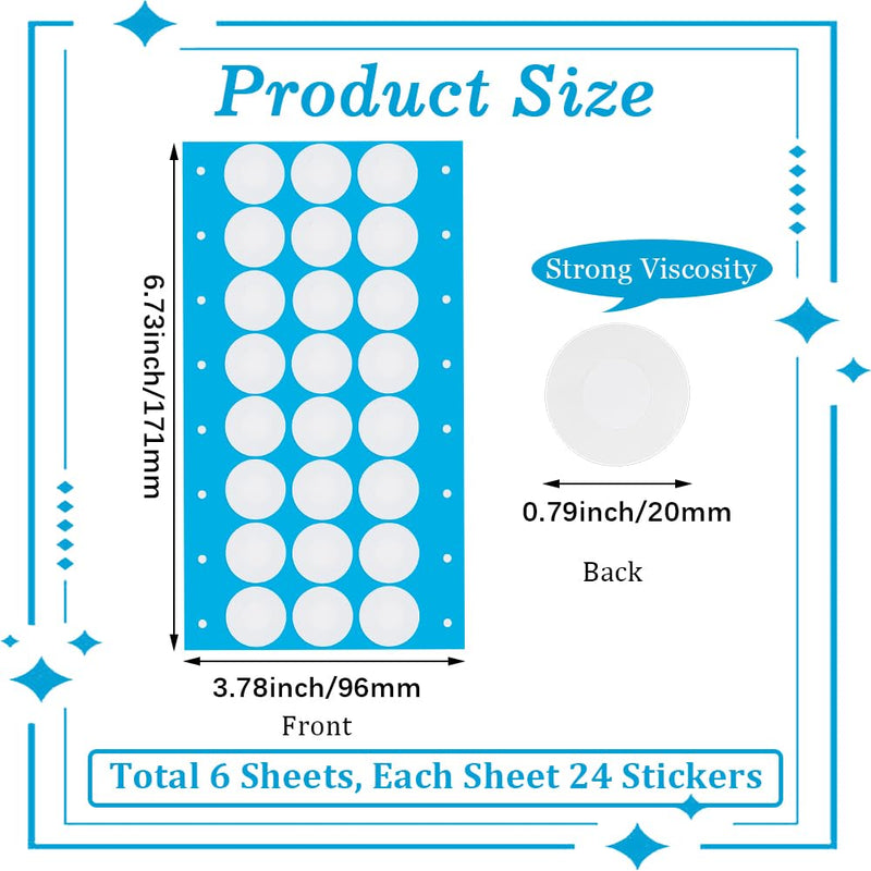 [Australia - AusPower] - GORGECRAFT 144Pcs 6 Sheet Synthetic Filter Sticker Disc 20mm Adhesive Monotub Filter Discs 0.3μm Wide Mouth Mason Jar Filters Patch Tape for Mushroom Growing Supplies Filter Pad Replacements 