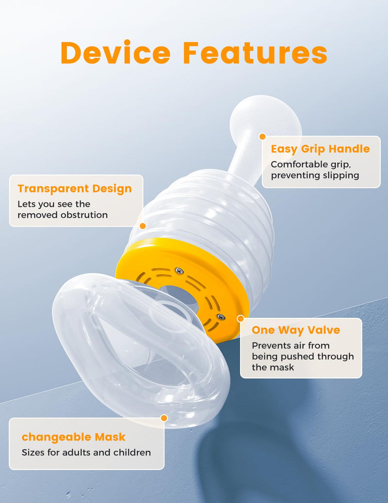 [Australia - AusPower] - Choking Rescue Device,Anti Choking Device, Automatic Choking Rescue Device Choking Device for Kids and Adults,Home Use Kit, Portable Suction Rescue Device 