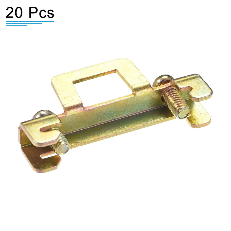 [Australia - AusPower] - MECCANIXITY 44 x 8 x 21mm DIN Guide Rail Buckle Fixed Clamp Iron for 35mm Width C45 DIN Rail Pack of 20 
