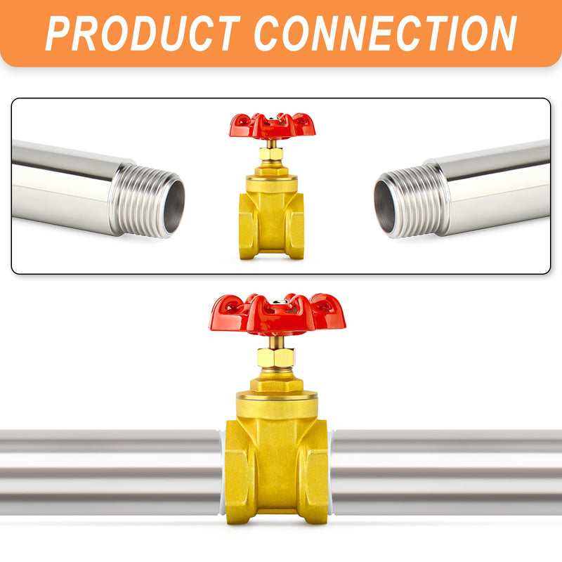 [Australia - AusPower] - GASHER 1PCS 1-1/2 Inch Brass industrial Gate Valve, Heavy-duty Rotary Sluice Valve with Female x Female Threads, with Wheel Handle, For Water, Oil, Gas 1.5 Inch 