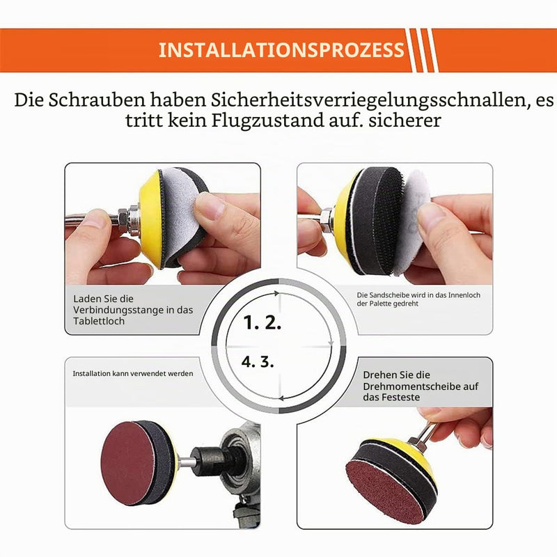 JTWEB Sanding Discs Pad Kit 2 Inch 50 mm Polishing Pad Adapter 244 Piece Set | Aluminum Oxide Sandpaper Velcro with Foam Buffer Pad for Drill Wood Metal Car Grit 80 to 3000 Attachment