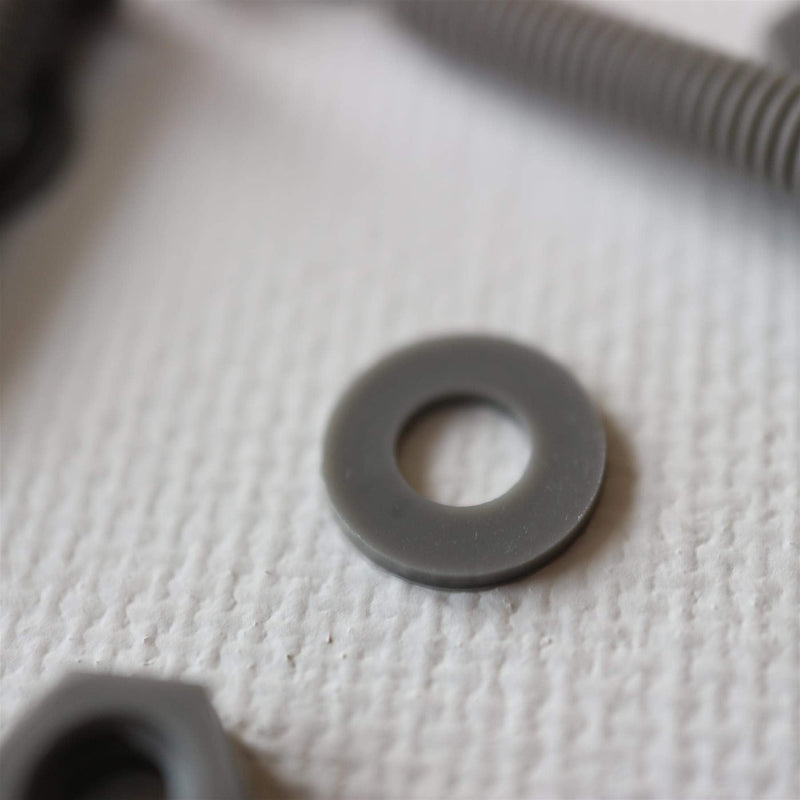 [Australia - AusPower] - 20 x Grey Pan Head Screws Polypropylene (PP) Plastic Nuts and Bolts, Washers, M4 x 20mm, Anti-Corrosion, Chemical Resistant, Gray, (5/32 x 25/32 in) 