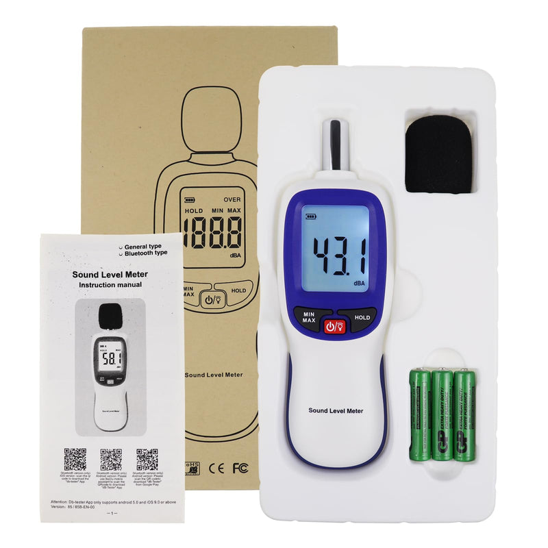 [Australia - AusPower] - Sound Level Meter, Digital Sound Level Meter with Bluetooth Enabled Decibel Meter 30~130dBA Range MAX/MIN Data Hold with LCD Display and Backlight for Home, School Bluetooth sound level meter 
