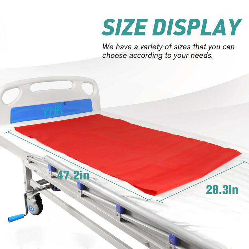 [Australia - AusPower] - YHK Tubular Slide Sheet for Patient Transfer, Washable Reusable Flat Slide Sheet, Safetysure Transfer Slide for Moving Bedridden Patients, Slides for Cars, Hospital Bed, Home Care (28.3" x 47.2") Red 28.3*47.2in 