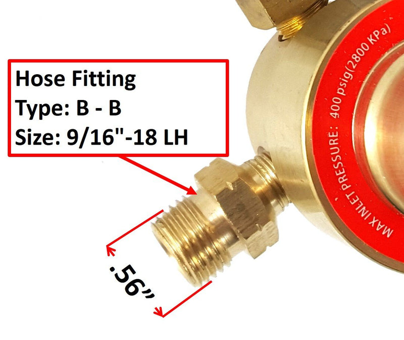 SÜA - Propane Regulator Welding Gas Gauges - CGA-510 - Rear Connector - LDB series - Check all the pictures and read the full description of this product to make sure it fits your tanks and hoses.