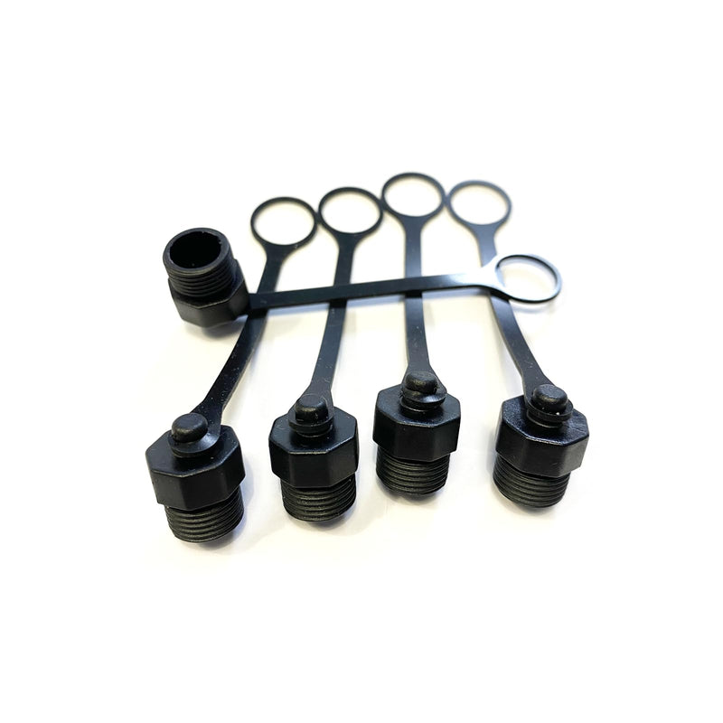 [Australia - AusPower] - 5Pcs M12 Connector Dust Cover for Female Connector, M12 Plastic Protective Cap M12 Black Bolt Covers Screw Caps Assortment Kit for Panel-Mount Sockets 