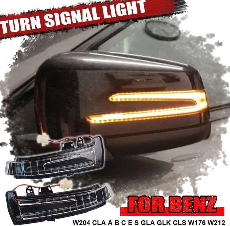 Hacreyatu Dynamic Led Side Mirror Sequential Turn Signal Lights For Mercedes Benz A/B/C/E/S/CLA/GLA/GLK/CLS Class W176 W246 W204 W212 X156 C250 C300 C350+ (OE) OE