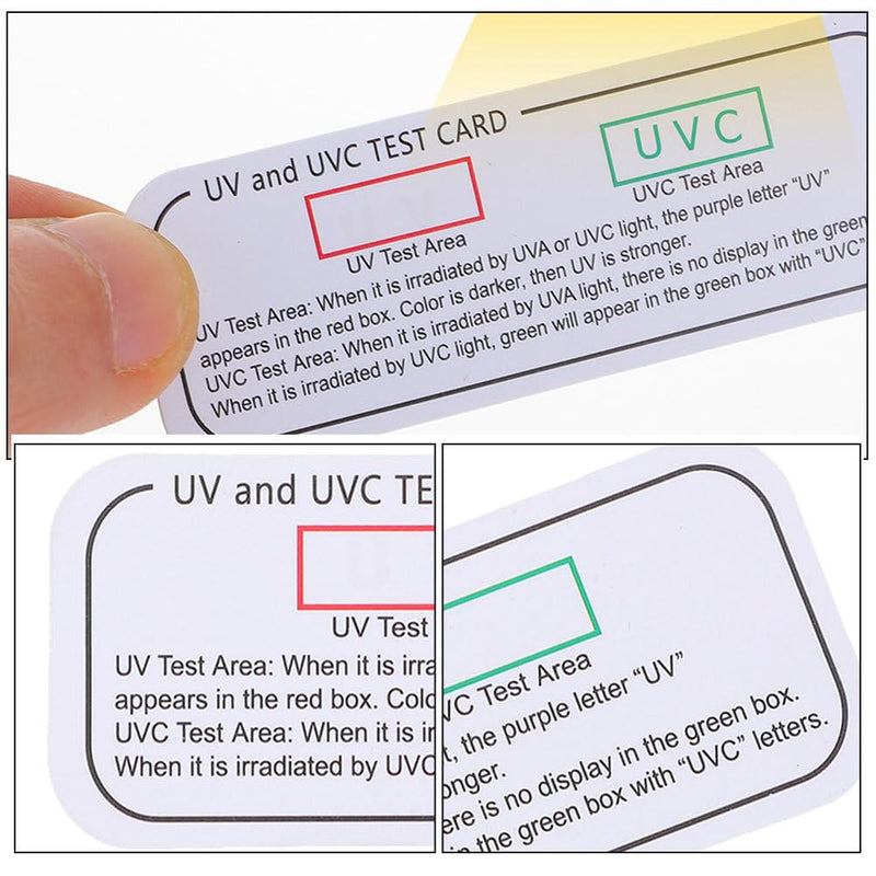 [Australia - AusPower] - Gatuida Pack of 6 UV Test UVC UVA Test Tools UV Light Test Strips Sensor Light Test Card UV Test Card Paper UV UVC Detector Ultraviolet Light Instruction Card The Bulb 