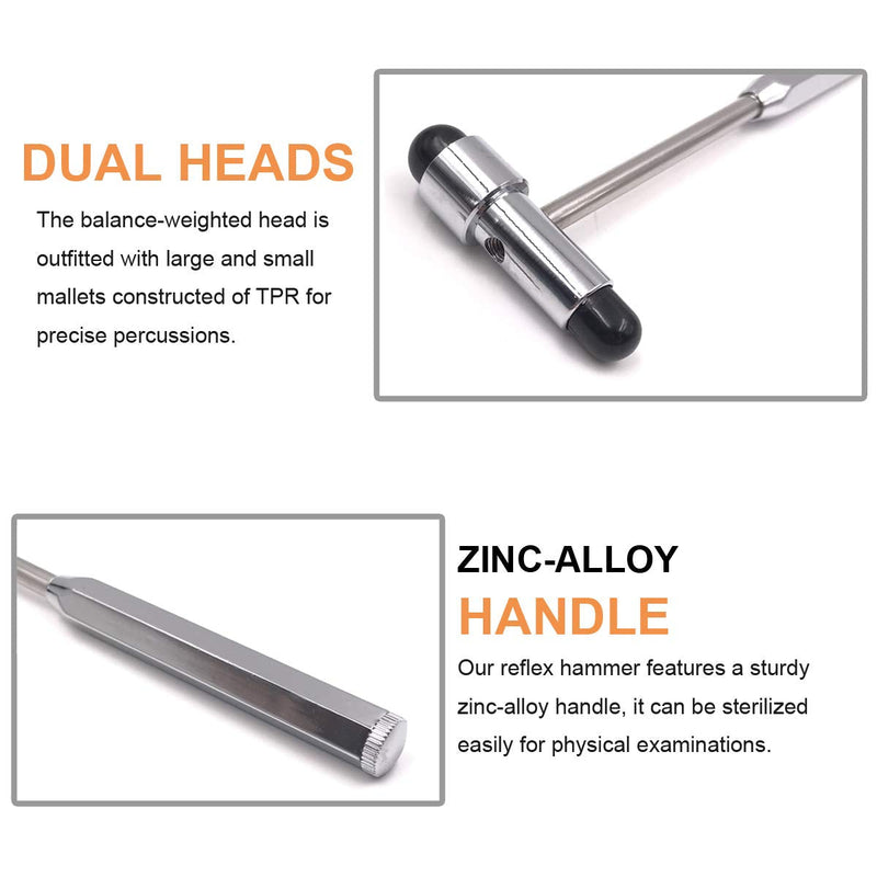 [Australia - AusPower] - FLYH Buck Neurological Hammer, Tromner Reflex Hammer with Needle and Brush, for Neurologic Reflex Diagnosis and Testing 