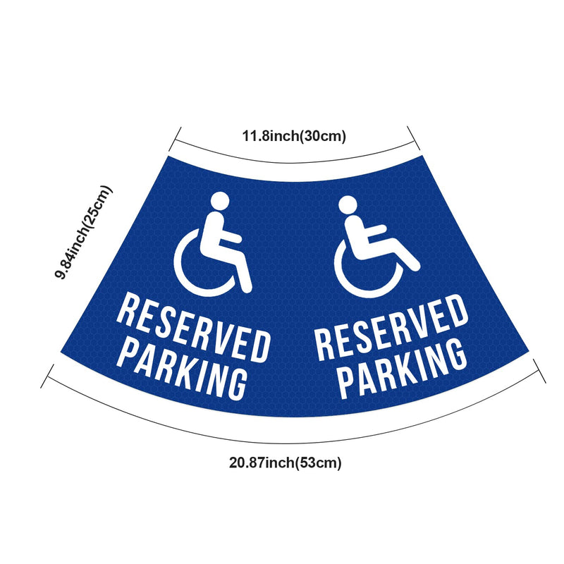 [Australia - AusPower] - BATTIFE 4 Pack "Reserved Parking" Bright Reflective Collars, Cone Message Stickers for Traffic Safety Cones, 360° High Visible Signs for Driveway Road Outdoor Use (Blue) Reserved Parking--Blue 