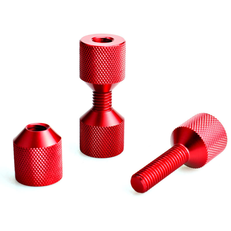 [Australia - AusPower] - 1-1/8" Two Hole Pins 6061 Aluminum Lightweight Construction 2 Hole Flange Alignment Pin with Anodized Oxide Red Finish 4Pcs 