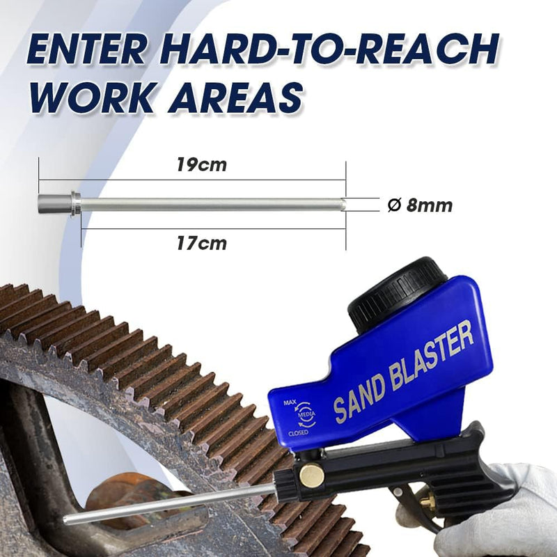 [Australia - AusPower] - Le Lematec Sand Blaster Long Nozzle Attachment, Sandblasting Nozzle Tip Adapter for Sandblaster for Air Compressor, Soda and Walnut Blaster, Abrasive Media Blasting Wand Accessory for Spot Blasting 