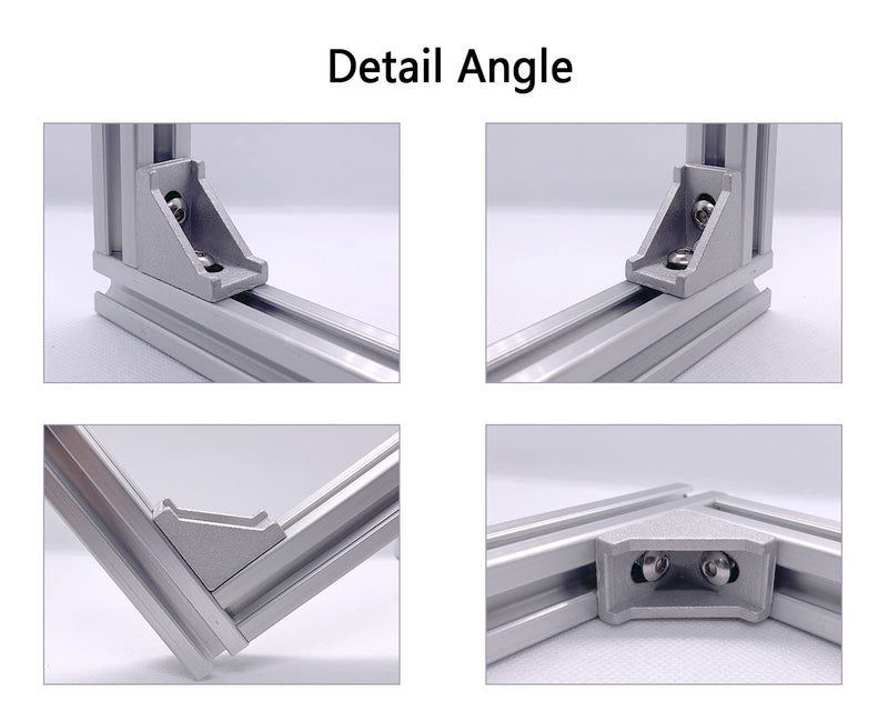 [Australia - AusPower] - 20 Set 2020 Series Aluminum Extrusion Profile Connector with 2028 Corner Bracket, 42pcs T-Slot Sliding Nuts and Hex Screw Bolt Include a Wrench, for 6mm 20S Extruded AL Profile Rail Reinforcing 90 Degree Silver 