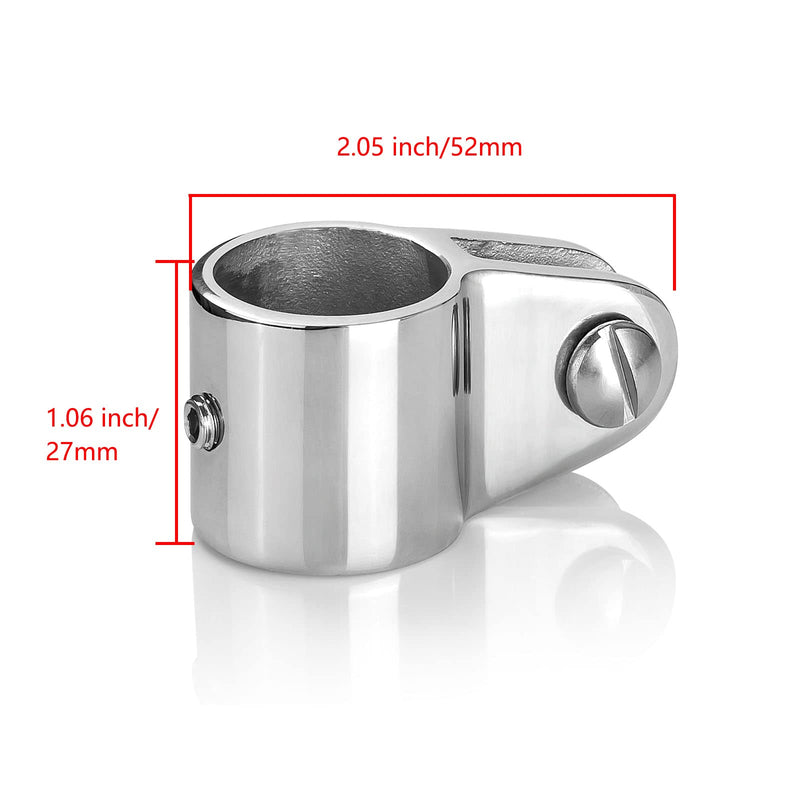TINGZHIGO 316 Stainless Steel Bimini Top 2 Jaw Slides and 2 Eye End Caps, Bimini Top Hardware, Fits 3/4 inch or 7/8 inch or 1 inch OD Round Tube