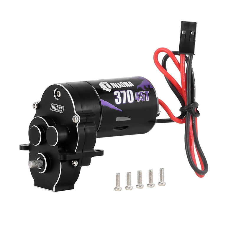 [Australia - AusPower] - INJORA CNC Aluminum Complete Transmission with 370 Brushed Motor 45T for 1/18 RC Crawler TRX4M Upgrade 