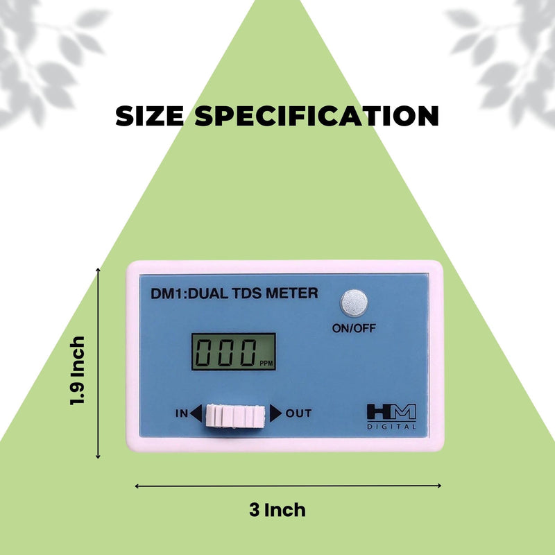 [Australia - AusPower] - HM Digital DM-1 In-Line Dual TDS Monitor, 0-9990 ppm Range, +/- 2% Readout Accuracy,Blue & White 