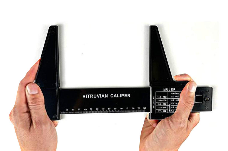 [Australia - AusPower] - Small Bone Anthropometer, Plastic Sliding Caliper, with 140mm Range - Measure Diameter Width of Elbow, Knee, Foot, Wrist, Biestiolide, Bimaleolar, Forearm, Humerus, Femur Black 