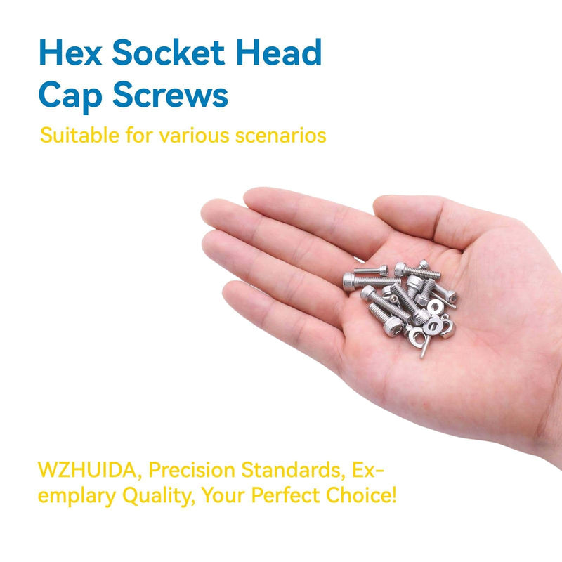 [Australia - AusPower] - 660 Pcs M2 Screw Assortment, Metric Hex Socket Head Cap Bolts, M2*4mm/6mm/8mm/10mm/12mm/16mm Screws Nuts and Washers, Stainless Metric Bolts Nuts Washers Kit with 1 Hex Allen Wrench M2 660Pcs 4mm-16mm 
