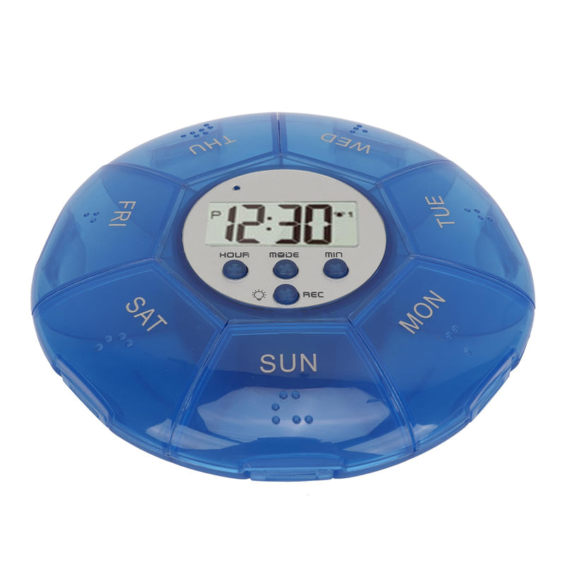[Australia - AusPower] - Case with Alarm, Weekly Medicines Setting Up Voice Reminders with Recording Playback Function 7 Day Medication Times Dispenser The Elderly Blind Person 