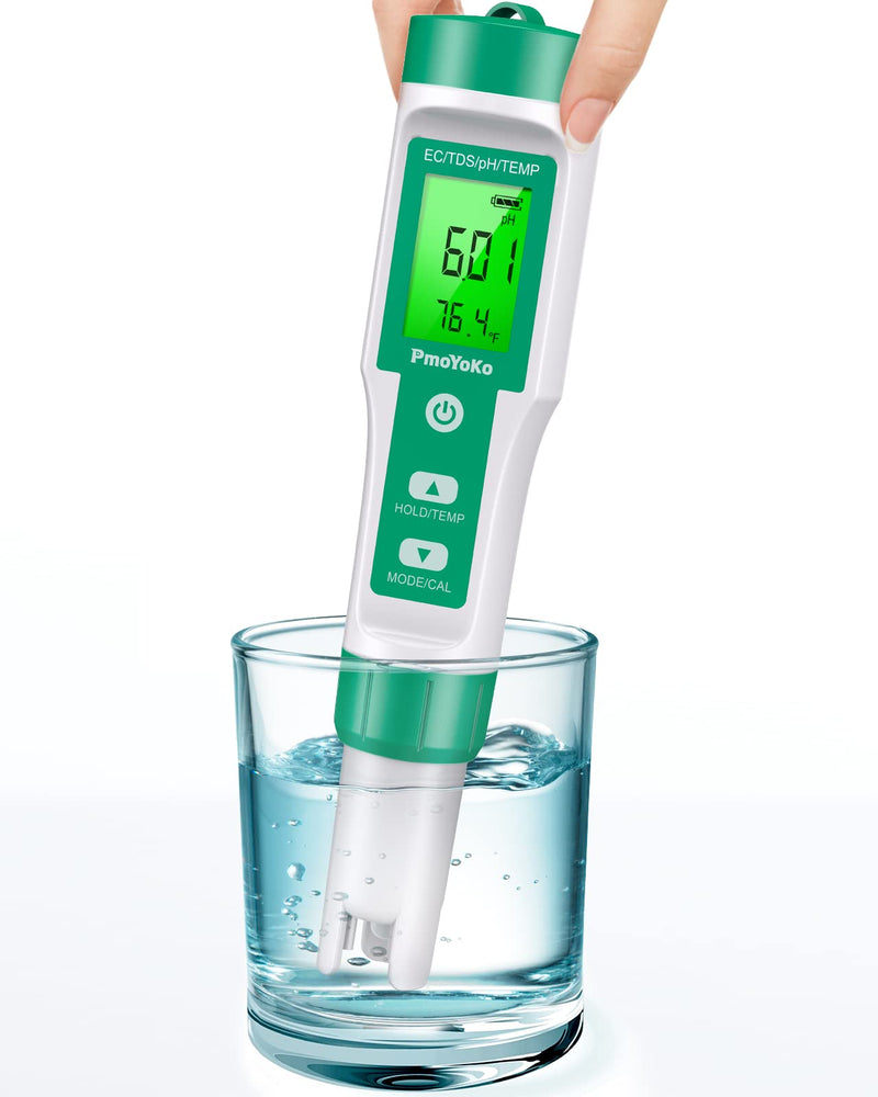 [Australia - AusPower] - 4 in 1 Digital pH Meter for Water, ±0.01 Resolution High Accuracy Tds Meter Digital Water Tester with ATC pH Tester, Water Tester for Drinking Water, Brewing, Hydroponics, Wine, Pool and Aquarium 