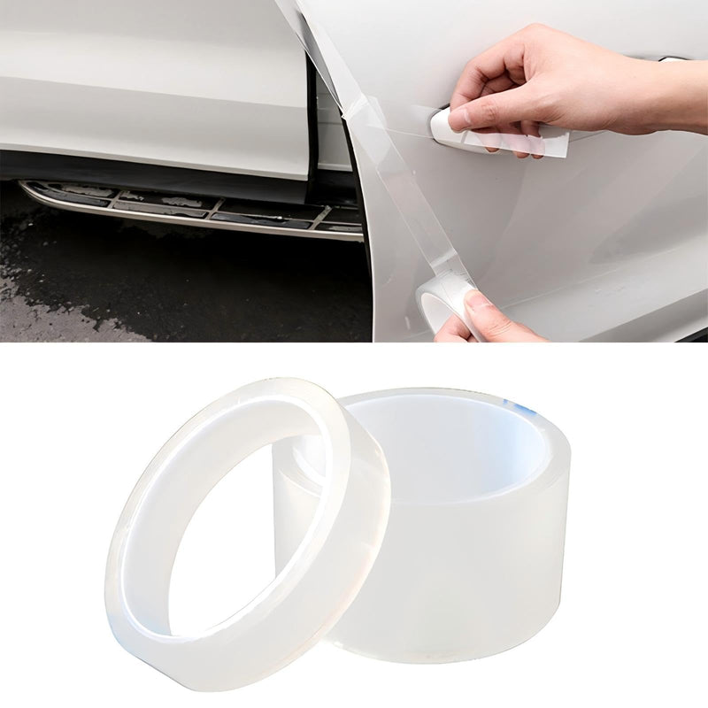 10M Car Door Edge Guards,5D Carbon Fiber Anti-Collision Waterproof Protector Tape,Scratch Cover Strip for Door Sill,and Automotive Exterior Accessories,Universal Fit for Most Cars (transparent, 5cm) transparent