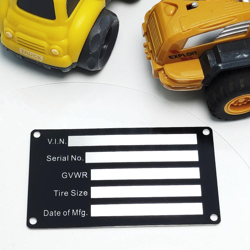 Blank Aluminum ID Plates, Metal Identification Plate, Serial Number Tag, Equipment Data Plate, Chassis ID Label, Compliance Asset Tag, Industrial Nameplate, DIY Replacement ID Plate Blank, 5 Pcs.