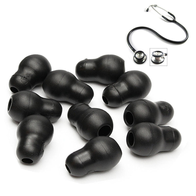 [Australia - AusPower] - 10pcs 2cm Silicone Black Super Soft Earplug Eartips Earpieces For Littmann Stethoscope 