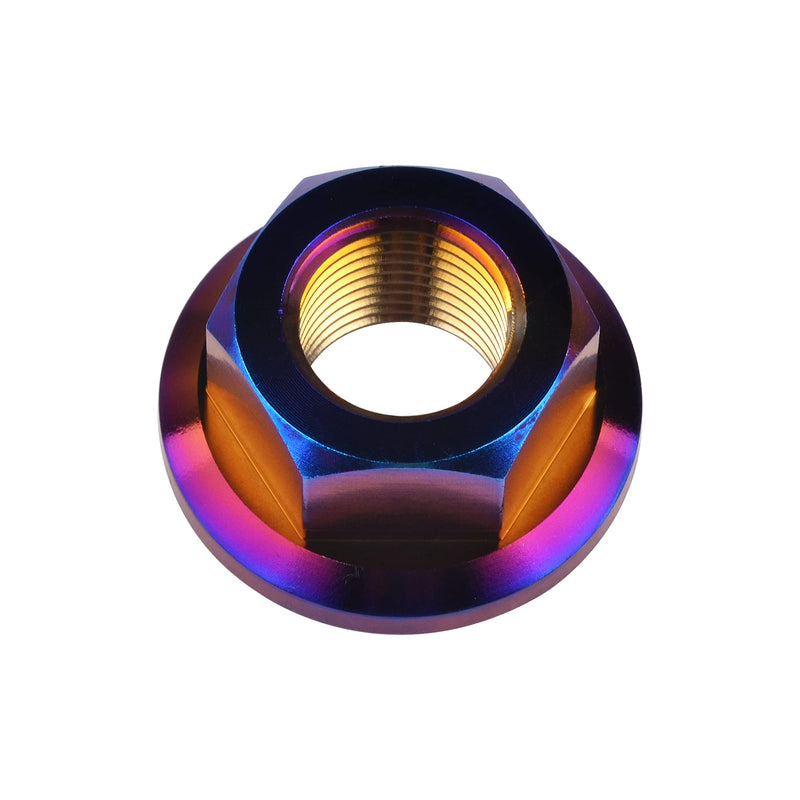Titanium DIN6923 M5 M6 M8 M10 M12 M14 M16 Hex Flange Nuts Pack of 6 (M12 Pitch 1.25mm, Fire Blue) M12 Pitch 1.25mm