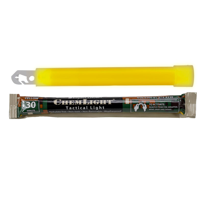 [Australia - AusPower] - Cyalume - 9-42300 ChemLight Military Grade Chemical Light Sticks – 30 Minute Duration Light Sticks Provide Intense Light, Ideal as Emergency or Safety Lights and Much More, Standard Issue for U.S. Military Personnel – Yellow, 6” Long (Pack of 10) 