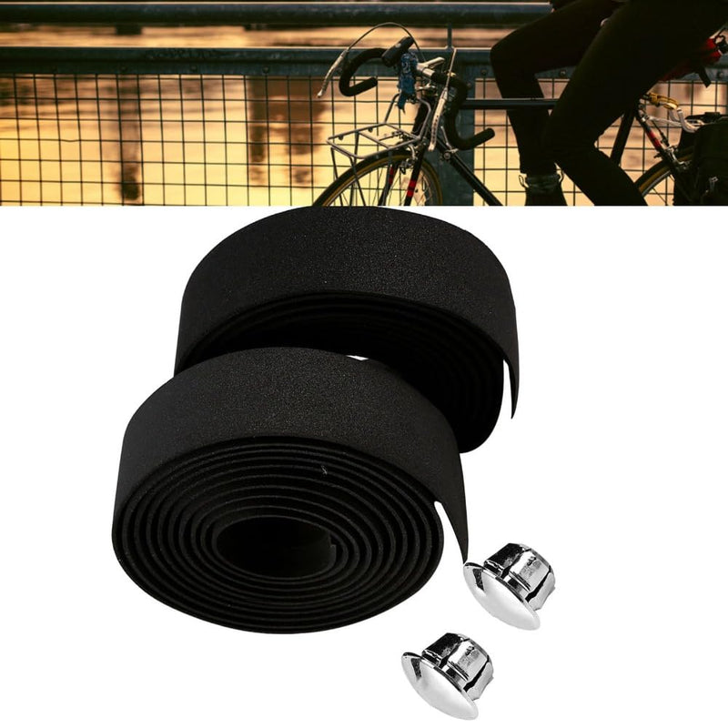 2 Sets Bike Handlebar Tape – Anti-Slip EVA Cycling Grip Wrap with End Plugs, Shock-Absorbing Rubber Sponge for Road, Gravel & Mountain Bike Drop Bars