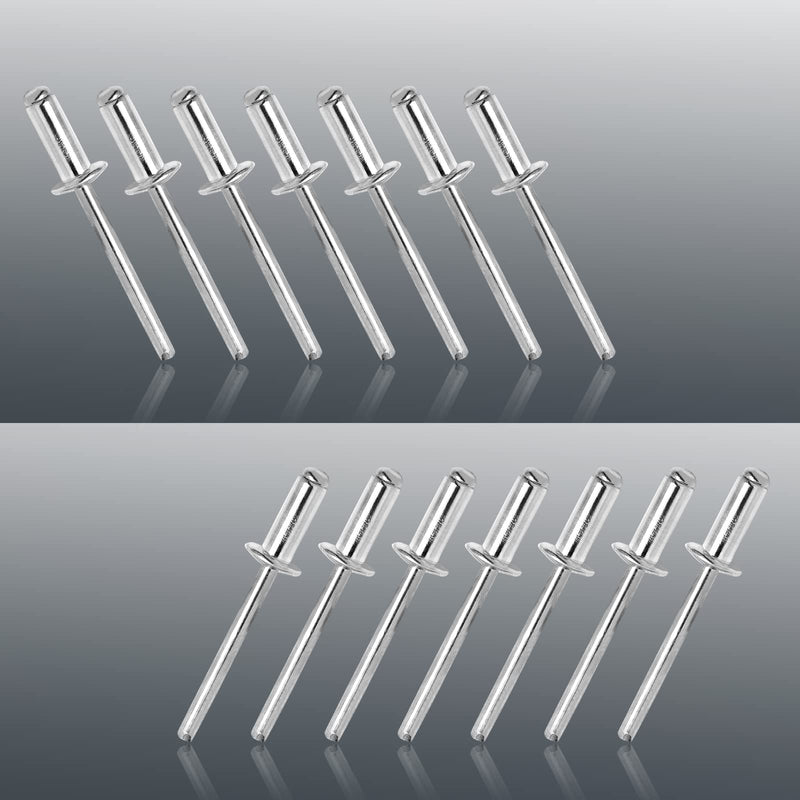 [Australia - AusPower] - 3/16" x 1/2" Silver Pop Rivets Assortment - 100Pcs, Aluminum Rivets Metal Blind Rivets Kayak Rivets Tool Marine rivet fasteners for Boat 3/16" x 1/2" Silver, 100pcs 