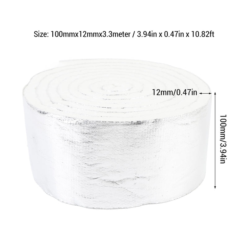 Thermal Insulation Tape Heatproof Aluminum Foil Pipe Wrap Insulation Roll High Durability Self Adhesive for Auto Parts Home Repairs Marine RV 3.94in X 0.47in X 10.82Ft