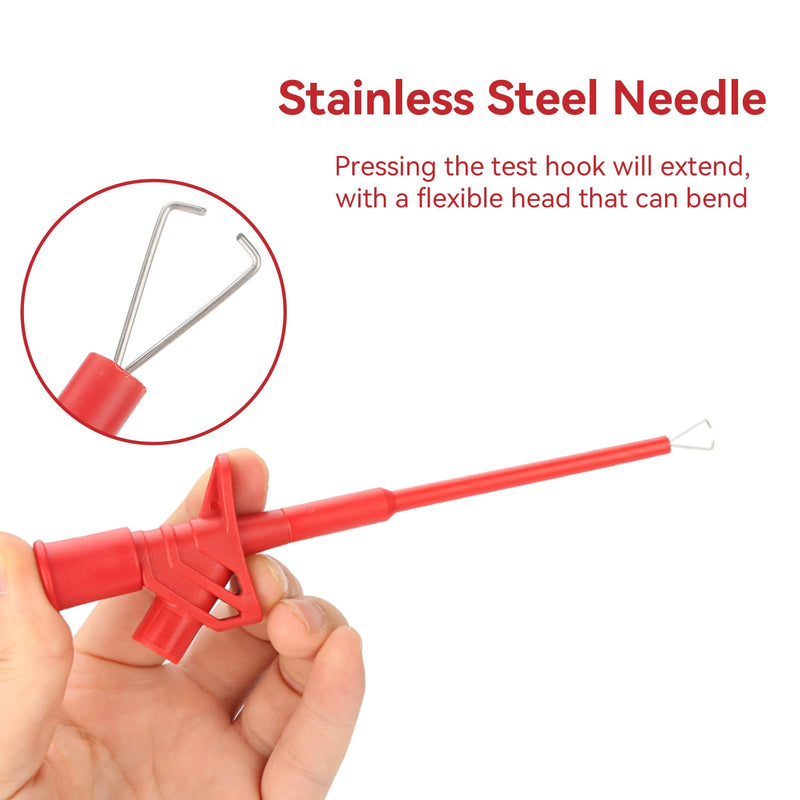 [Australia - AusPower] - 4PCS Multimeter Test Hook Clips, Professional Flexible IC Test Hook Clip Grabbers Probe High Voltage Flexible Test Probe Insulated Quick for Multimeters, Clamp Meters and Automobile Inspection 