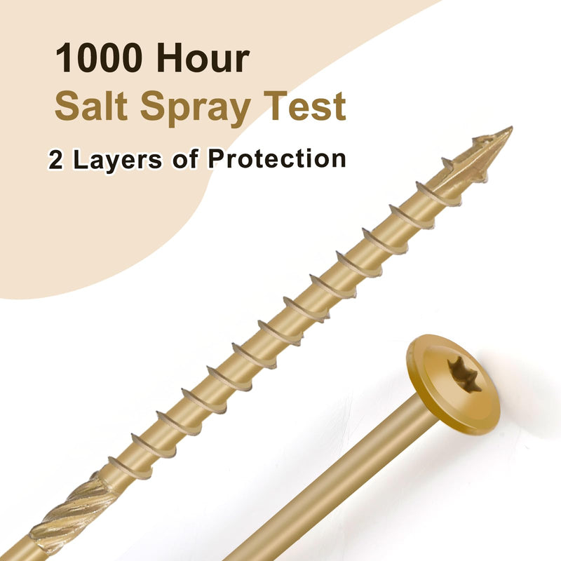 [Australia - AusPower] - #14×4 Inch Lag Screws,50pcs Structural Wood Screws,Heavy-Duty Outdoor Deck,Construction,Timber,Framing Screws,Rust Resistant Bronze Ceramic Coating,Torx Bit Included #14 x 4" 50 